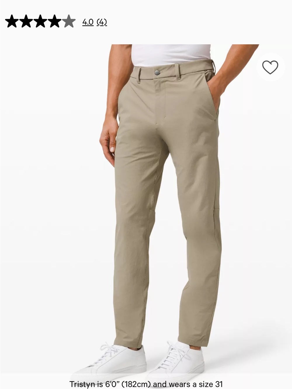 Lululemon Mens Commission Slim-Fit Pant 34"